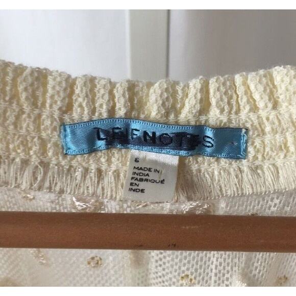 LEIFNOTES for ANTHROPOLOGIE Ivory NET DOT & GLEAM Dress sz. 8 - Picture 4 of 5